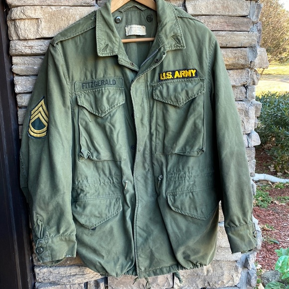 US Army Issued 1960’s Field Jacket Sergeant Rank Vintage Size Medium. Military - Picture 5 of 17